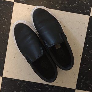 Leather slip on vans